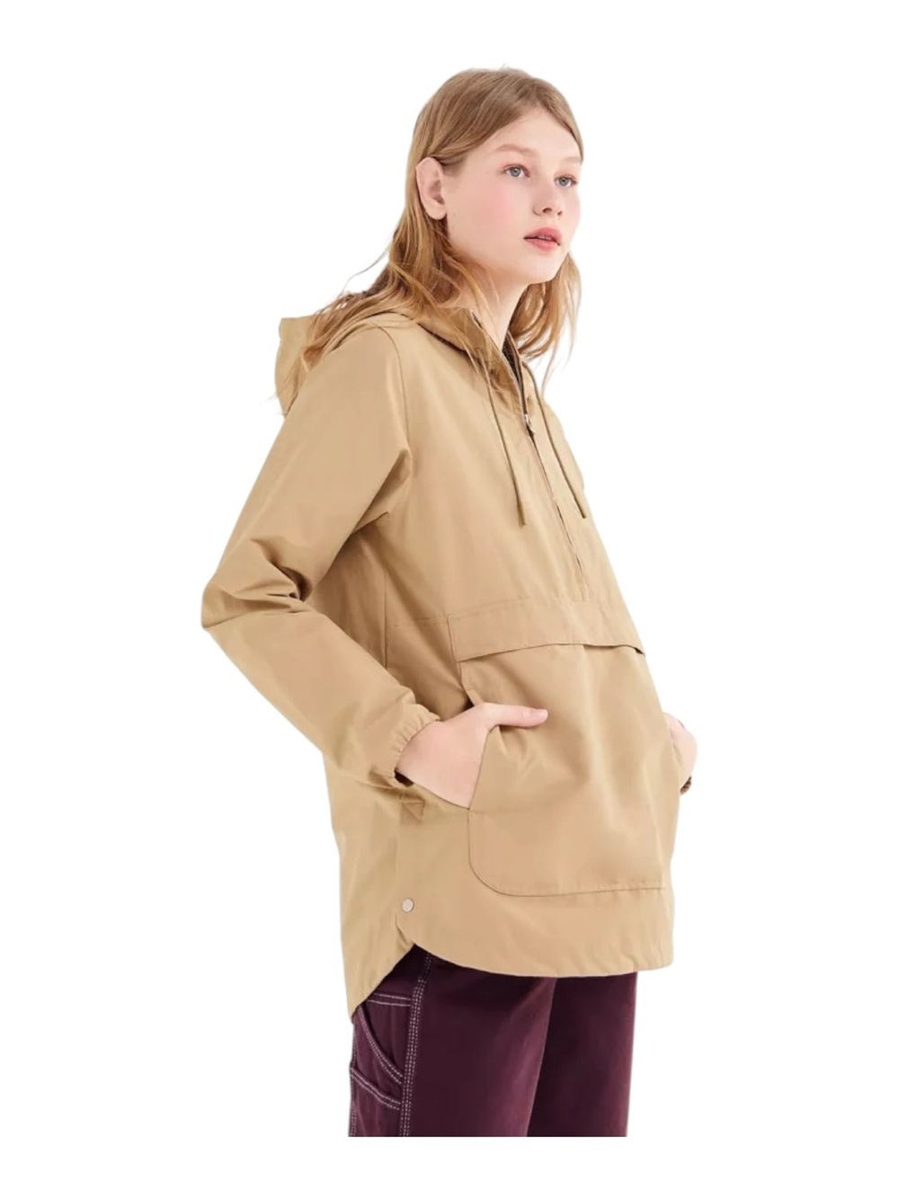 Herschel Supply Company Women’s Hooded Rain Anorak in Tan